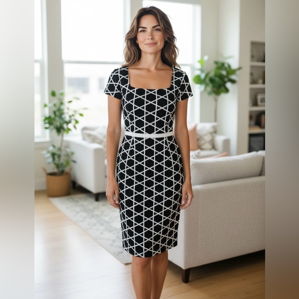 David Meister Black & White Dress 4